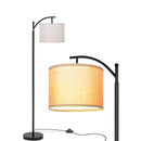 Modern LED Floor Lamp, Standing Arc Floor Lamps with Lantern Lampshade, Tall Reading Light for Bedroom Living Room Office Study