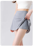 BIVIGAOS Summer Double Stripe Sport Tennis Short Skirts Women Fake Two Piece Stretch Running Fitness Golf A-line Yoga Mini Skirt