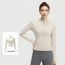 Outdoor Sports Jacket Running Fitness Long Sleeved Women Slim Yoga Clothes Quick Dry Zipper Cardigan Stand Up Collar Skinny Coat