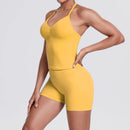 Yoga Shorts Sets Shockproof Sports Women Yoga Vest With Built In Bra Fitness Top Gym Beautiful Back Running Workout