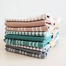 3-Pack Upgrade Tea Towels, Nordic Style Cotton Absorbent Kitchen Towel Napkins for Dish Drying, Hand Drying, Multi-Purpose Cloth