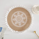 Round Placemat Table Non-Slip Jute Mats for Dining Table Decoration Accessories Kitchen Placemats Coffee Coasters Party Dinner