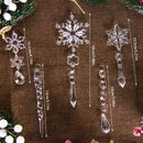 10pcs Christmas Snowflake Ice Pendants Xmas Tree Hanging Ornaments Navidad Home Decoration Winter New Year Party Supplies Natal