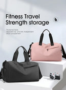 Solid Fitness Bags Zipper Large Capacity Oxford Travel Bags  Thickened Fabric High Capacity Waterproof Luggage Sports Bags