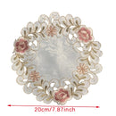 Retro Elegant Rose Flower Placemat Dining Table Decor Cup Pad Nordic Coffee Cup Coaster Kitchen Desktop Decoration