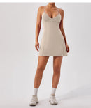 Fitness Suits Yoga Jumpsuits with Chest Pads Tennis Running Short Skirts Sportswear for Women Gym Sports Sets Workout Bodysuits