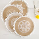 Round Placemat Table Non-Slip Jute Mats for Dining Table Decoration Accessories Kitchen Placemats Coffee Coasters Party Dinner