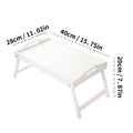 Bamboo Breakfast Bed Tray with Folding Legs - Perfect for Sofa, TV, Laptop or Snack Use - Serving Breakfast in Bed (Black/White)