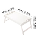 Bamboo Breakfast Bed Tray with Folding Legs - Perfect for Sofa, TV, Laptop or Snack Use - Serving Breakfast in Bed (Black/White)
