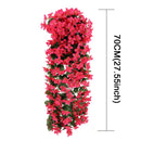 90/80CM Artificial Violet Hanging Flower Vines Plastic Fake Flowers Wall Decor Plants Garland for Wedding Home Garden Decoration