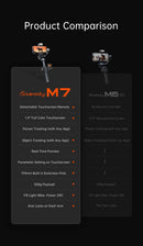 Hohem Official iSteady M7 Smartphone Stabilizer Ai Face Tracking 3-Axis Phone Gimbal Built-in Selfie Stick iPhone/Android Gimbal