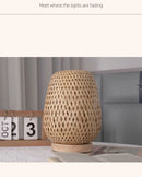 Simple Bamboo Woven Table Lamp Warm Bedroom Study Bedside Art Decorative Desktop Lighting