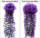 90/80CM Artificial Violet Hanging Flower Vines Plastic Fake Flowers Wall Decor Plants Garland for Wedding Home Garden Decoration