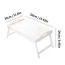 Bamboo Breakfast Bed Tray with Folding Legs - Perfect for Sofa, TV, Laptop or Snack Use - Serving Breakfast in Bed (Black/White)