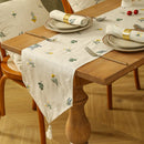 Coffee Table Decoration Perfect for Cafes Wedding Decor  Table Runner Luxury Embroidered Flower Soft Linen/Polyester Washable