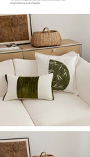 30x50/45x45cm Green Bamboo Throw Pillowcover Chinese Style National Styl Cushion Cover Embroidery Splicing Decoration Pillowcaer
