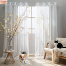 Home Decor White Tulle Sheer Curtains for Living Room Bedroom Dining Decor Window Semi Shading Treatment Voile Drape Luxury Door