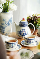 Vintage ceramic coffee cups and plates, English romantic dining plates, teapot cups and plates set, exquisite afternoon tea cups