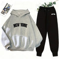 2025 New Women's Matching Set Hooded Sweatshirt and Jogger Pants Casual Streetwear Outfit Fall Winter Lounge Female Wear Hoodie