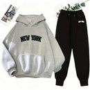 2025 New Women's Matching Set Hooded Sweatshirt and Jogger Pants Casual Streetwear Outfit Fall Winter Lounge Female Wear Hoodie