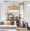 Nordic LED Chandelier Chandelier With Tassels For Bedroom Living Room Kitchen Shop Handmade Rustic Pendant Lamps