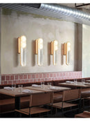 Golden glass wall lamps in bedroom study silver foil decorative lamp living room long strip galvanized bright wall sconces light