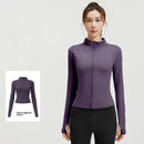 Outdoor Sports Jacket Running Fitness Long Sleeved Women Slim Yoga Clothes Quick Dry Zipper Cardigan Stand Up Collar Skinny Coat