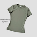 Sports Sets Fitness Hip-lifting Tight Top Short Sleeve Running Workout Gym Shorts Tracksuits For Women Breathable Sports Suits