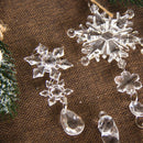 10pcs Christmas Snowflake Ice Pendants Xmas Tree Hanging Ornaments Navidad Home Decoration Winter New Year Party Supplies Natal