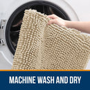 HAPIHAPPY New Chenille Bathroom Rug Mat Extra Soft Thick Absorbent Shaggy Bath Mats Non-Slip Machine Wash Dry Plush Bath Rugs