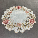 Retro Elegant Rose Flower Placemat Dining Table Decor Cup Pad Nordic Coffee Cup Coaster Kitchen Desktop Decoration