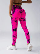 Legging Tie Dye Feminina – Cintura Alta, Efeito Levanta Bumbum, Compressão Abdominal e Design Seamless para Treinos
