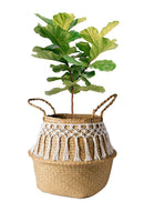 Macrame Home and garden kitchen accessories storage Organizer seagrass storage wicker basket storage basket flower pot basket