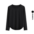DRUR Long Sleeve Gym Top Women Breathable Quick Dry Workout Tshirt Loose Fit Running Tee Yoga Clothing Sportswear Activewear New