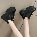 Women Shoes Trend White Black Chunky Sneakers Autumn Winter Thick Bottom Dad Shoes High Quality PU Leather Platform Sneakers New
