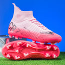 Pink Soccer Shoes Men Kids Professional Society Original Football Boots Outdoor Non-Slip Futsal Trainning Sneakers Size 33-46