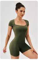 Women Summer Gym Workout jumpsuit One-Piece Short Yoga Clothes Push Up Workout Clothes Fitness Sports Bodysuit Yoga Suit