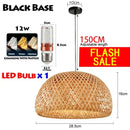 Japanese Bamboo Chandelier Chinese Style Rattan Woven Hanging Light Ceiling Lamp for Home Cafe Bar Decorate Restaurant Lighting