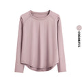 DRUR Long Sleeve Gym Top Women Breathable Quick Dry Workout Tshirt Loose Fit Running Tee Yoga Clothing Sportswear Activewear New
