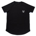 Men Muscle T Shirt Cotton Elasticity Causal Gym Fitness Shirts Short Sleeve Curved Hem Slim Fit Tee Shirt