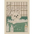 Japanese Bathroom Art Poster Cute Animals in Bathtub Canvas Printed Decorative Painting, Used for Bathroom Decoration, Frameless