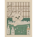 Japanese Bathroom Art Poster Cute Animals in Bathtub Canvas Printed Decorative Painting, Used for Bathroom Decoration, Frameless