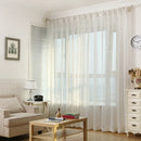 Pure White Shiny Silver Wire Stripe Tulle，Curtains for Living Room， Modern Simple Window Screen Bedroom Voile Blinds for windows