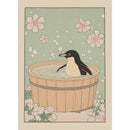 Japanese Bathroom Art Poster Cute Animals in Bathtub Canvas Printed Decorative Painting, Used for Bathroom Decoration, Frameless