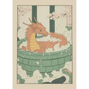 Japanese Bathroom Art Poster Cute Animals in Bathtub Canvas Printed Decorative Painting, Used for Bathroom Decoration, Frameless