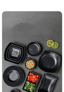 Modern Dinner Set Plates and Dishes Not Easily Broken Melamine Plate Black Cutlery Soy Sauce Dish Kitchen Hotel Tableware