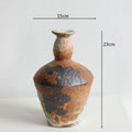 Ceramic Vase Coarse Ceramic Vase Flower Arrangement Retro Handmade Wabi Sabi Style Dry Flowers Zen Flower Arrangement