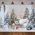 Winter Christmas Tree Photography Backdrop Snowman Giftbox Family Xmas Eve Party Decor Fireplace New Year Background Props