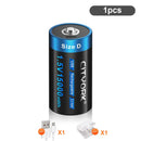 CITYORK 1.5V D Size Battery USB Rechargeable Li-ion Batteries D Lipo R20 LR20 Battery for Gas Stove RC Camera Drone Accessories