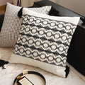 French Retro Waist Cushion Cover 45x45 Bow Embroidery Black and White Striped Throw Pillow Case Living Room Bed Sofa Home Decor